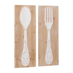 Wood Utensils Carved Wall Decor Set Of 2 Brown - Olivia & May -Adesso Store GUEST 34b79836 9105 4da6 aef6 24d06439e3dc