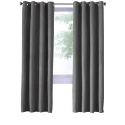 Thermalogic Navar Blackout Cozy Atmosphere Reduce Light Super Soft Faux Suede Fexture Grommet Curtain Panel Dark Grey