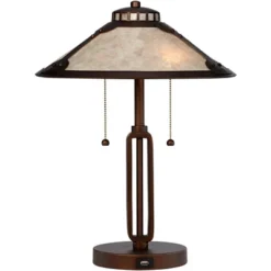 Franklin Iron Works Samuel Industrial Desk Lamp 20" High Rubbed Bronze With USB Charging Port Natural Mica Shade For Bedroom Living Room Bedside Desk -Adesso Store GUEST 3622d138 1f40 4ea5 b00a 1d902a2f2ae3