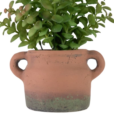 Northlight Real Touch™ Artificial Privet Plant In Vintage Milk Can Style Earthenware Pot - 14" 4 Northlight Real Touch™ Artificial Privet Plant In Vintage Milk Can Style Earthenware Pot - 14" - Image 2