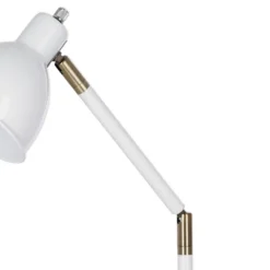 23" Mid-Century Antique Brass Adjustable Metal Table Lamp With Power Outlet Bulb White (Includes LED Light Bulb) - Cresswell Lighting -Adesso Store GUEST 37d16ed6 b50e 4994 9682 ffd81fca1b70