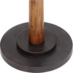 Franklin Iron Works Modern Mid Century Farmhouse Rustic Floor Lamp 64" Tall Bronze Cherry Wood Metal Cream Double Drum Shade For Living Room Reading -Adesso Store GUEST 3884ac6a f246 476f 8ee3 369432b803c2