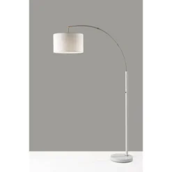 Preston Arc Lamp Brushed Steel White - Adesso -Adesso Store GUEST 38da2b06 21c1 4871 9a26 4d76f7d0913a