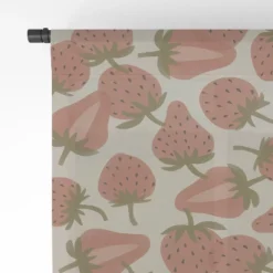 Alisa Galitsyna Strawberry Harvest 50" X 84" Single Panel Sheer Window Curtain - Society 6 -Adesso Store GUEST 39c3741f ceb2 451b b617 c65ef1c8f2ac