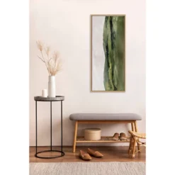 18" X 40" Sylvie Green Mountain Landscape Framed Canvas By Amy Lighthall Natural - Kate & Laurel All Things Decor -Adesso Store GUEST 3a8f9639 ea94 4266 a7c9 8466c0213ef2