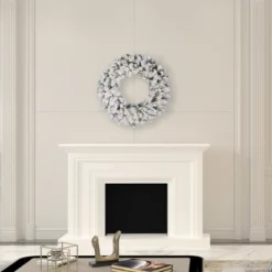 Vickerman Artificial Flocked Snow Ridge Wreath -Adesso Store GUEST 3c9d1599 9475 410d 9261 63b1490a17d9