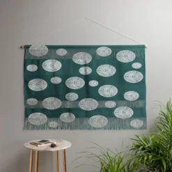 Sheila Wenzel Ganny Snowflake Polka Dots Large Landscape 47" X 32" Fiber Wall Hanging - Society6