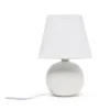 8.66" Petite Ceramic Orb Base Bedside Table Desk Lamp With Matching Tapered Drum Fabric Shade Off-White - Creekwood Home -Adesso Store GUEST 3fbf049e 1039 498c 9f85 21288e0a277f
