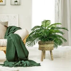 32" X 24" Artificial Palm Plant In Basket Stand - LCG Florals -Adesso Store GUEST 3fed6e9b 375b 4d95 9524 299f0f0650f9