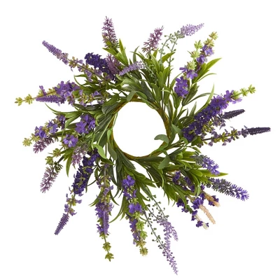2pc Artificial Lavender 12" Arrangement And 14" Wreath Set Purple - Nearly Natural 4 2pc Artificial Lavender 12" Arrangement And 14" Wreath Set Purple - Nearly Natural - Image 2