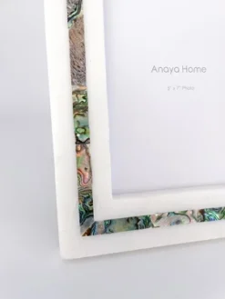 Rainbow Mother Of Pearl White Marble Picture Frame, 5x7 - Anaya -Adesso Store GUEST 40e07b8a ac7b 4833 9872 42de158db745