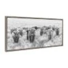 18" X 40" Sylvie Herd Of Highland Cows By The Creative Bunch Studio Framed Canvas Black/White - Kate & Laurel All Things Decor
