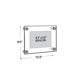 Azar Displays Floating Acrylic Wall Frame With Silver Stand Off Caps: 8.5" X 5.5" Graphic Size, Overall Frame Size: 12.5" X 9.5" -Adesso Store GUEST 461f3ec4 5a9c 4a4b a7de b8f7a6bbeab3
