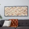Teak Wood Geometric Handmade Chevron Panels Wall Decor With Distressing Brown - Novogratz -Adesso Store GUEST 4751c33a 2107 4632 b5f4 6eacbde2d63d