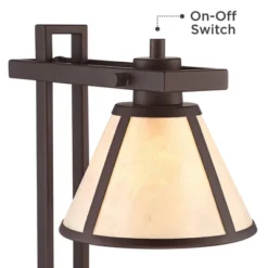 Franklin Iron Works Maricopa Rustic Farmhouse Desk Lamp 21 1/4" High Bronze Metal With USB And AC Power Outlet Mica Shade For Bedroom Living Room Home -Adesso Store GUEST 488c043e 8e84 459e 91a8 3599ceb22713