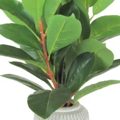 18" X 10" Artificial Rubber Plant In Pot - LCG Florals