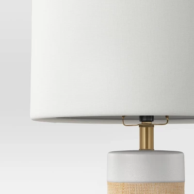 Ceramic Table Lamp With Natural Wrap White - Threshold™ 5 Ceramic Table Lamp With Natural Wrap White - Threshold™ - Image 3