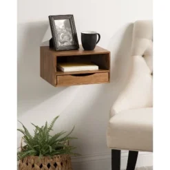 12.5" X 10" X 7" Hutton Floating Wall Shelf With Drawer - Kate & Laurel All Things Decor -Adesso Store GUEST 4b569245 60a4 4106 a74d 5cbc93a251f3