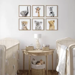 13" X 13" 6pc Ari Safari Animals Natural - Kate & Laurel All Things Decor -Adesso Store GUEST 4c274973 eed8 4cb8 be6a c5ded747f7a4