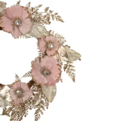 Northlight Champange And Pink Flower Wreath, 24-Inch, Unlit -Adesso Store GUEST 4cb601ed d6b3 4cfc 95fb 173b8955d630