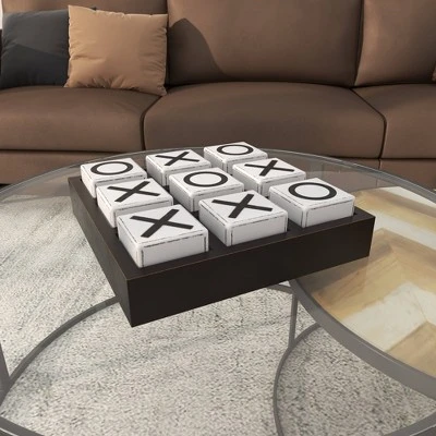 14" Contemporary Wooden Tic Tac Toe Sculpture Black - Olivia & May 18 14" Contemporary Wooden Tic Tac Toe Sculpture Black - Olivia & May - Image 16