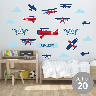 Big Dot Of Happiness Taking Flight - Airplane - Peel And Stick Nursery And Kids Room Vinyl Wall Art Stickers - Wall Decals - Set Of 20 3 Big Dot Of Happiness Taking Flight - Airplane - Peel And Stick Nursery And Kids Room Vinyl Wall Art Stickers - Wall Decals - Set Of 20