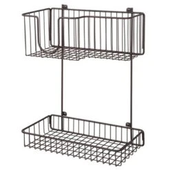 MDesign Metal 2-Level Wall Mount Laundry Storage Baskets, Iron Holder -Adesso Store GUEST 515f9726 3e92 4570 909b d5f1d9d26a9d