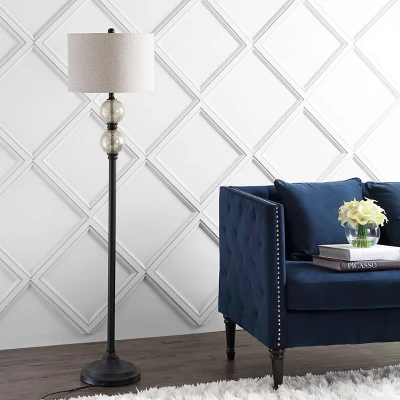 60" Glass/Metal January Floor Lamp (Includes LED Light Bulb) Black - JONATHAN Y 4 60" Glass/Metal January Floor Lamp (Includes LED Light Bulb) Black - JONATHAN Y - Image 2