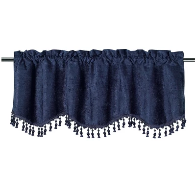 Kate Aurora Rod Pocket Luxurious Chenille Oversized Window Valance With A Beaded Tasseled Trim 3 Kate Aurora Rod Pocket Luxurious Chenille Oversized Window Valance With A Beaded Tasseled Trim