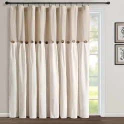 Home Boutique Linen Button Window Curtain Panel Linen Single 100x84