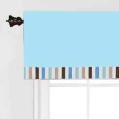 Bacati - Solid Stripes Aqua/Choc Window Valance -Adesso Store GUEST 549d55ae 91d0 40aa 897f 478b6cbf739f