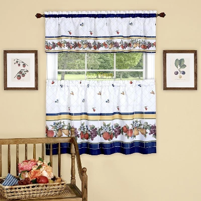 GoodGram Fruity Tiles Tier & Valance Kitchen Curtain Set By GoodGram 3 GoodGram Fruity Tiles Tier & Valance Kitchen Curtain Set By GoodGram