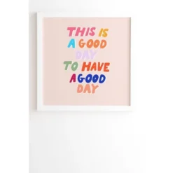 Rhianna Marie Chan 'This Is A Good Day To Have A Good Day' Framed Wall Canvas White/Pink - Deny Designs -Adesso Store GUEST 5633734b 0a40 4608 a168 e02aaeb0834a