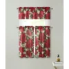 Kate Aurora Holiday Classic Poinsettia Christmas 3 Pc Kitchen Curtain Tier & Valance Set - 57 In. W X 36 In. L -Adesso Store GUEST 565e370f 42e2 4d97 a047 e4932c816fc4