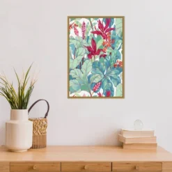 16" X 23" Tropical Flowers I By N.H. Egan Framed Canvas Wall Art - Amanti Art -Adesso Store GUEST 56dfc39b 6e99 4b84 92f5 a21c40cceaf8
