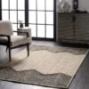 NuLOOM Priscilla Braided Jute Abstract Chevron Area Rug