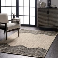 NuLOOM Priscilla Braided Jute Abstract Chevron Area Rug