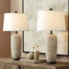 360 Lighting Anna Modern Coastal Table Lamps 27 1/4" Tall Set Of 2 Beige White Tapered Drum Shade For Bedroom Living Room Bedside Nightstand Office -Adesso Store GUEST 5a8970cf 5b85 4a26 b320 9892702f83c3