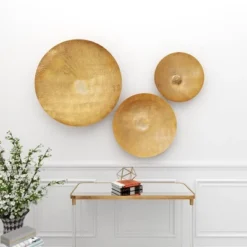 Set Of 3 Metal Plate Large Metallic Disk Wall Decors - Olivia & May -Adesso Store GUEST 5af78108 3d7b 4949 89a6 aad08019e013