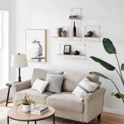 4pc Framed Wall Shelf Set White/Maple - Danya B. -Adesso Store GUEST 5ce75716 2aa4 4202 b60e 9bb68428d69d