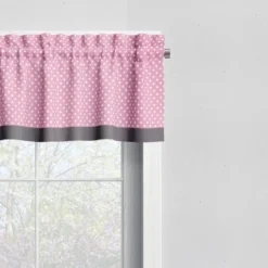 Bacati - Pin Dots Pink/Gray Window Valance