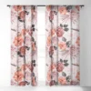 Marta Barragan Camarasa Terracotta Flowered Garden Single Panel Sheer Window Curtain - Deny Designs -Adesso Store GUEST 6215c16d 534b 4467 a008 22c3359fafdb