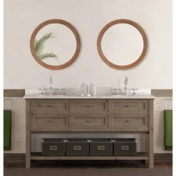 24" Round Hartman Wall Mirror Brown - Kate & Laurel All Things Decor -Adesso Store GUEST 63bcbf88 3709 4d98 9348 b0c710c33cd2