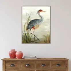 22" X 30" Heron By Aimee Wilson Framed Canvas Wall Art Gray Wash - Amanti Art -Adesso Store GUEST 63df53e4 4191 46c9 bfb2 1a9d8eb589dd