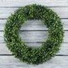 Nature Spring 19.5" Faux Greenery Artificial Boxwood Wreath - Green