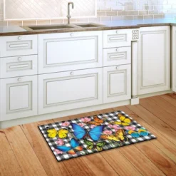 Briarwood Lane Checkered Butterflies Spring Doormat Floral Butterfly Indoor Outdoor 30" X 18" -Adesso Store GUEST 66951553 5b47 47ab a828 79c338f1257e