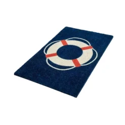1'4" X 2'4" Man Overboard Indoor/Outdoor Coir Doormat Blue/White/Red - Entryways