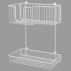MDesign Metal 2-Level Wall Mount Laundry Storage Baskets, Iron Holder -Adesso Store GUEST 6756faaf de13 408e 8d97 3be7b8d9d472