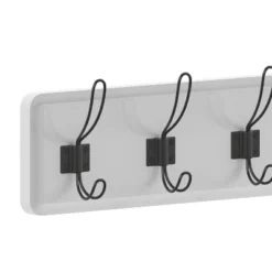 Emma And Oliver 34" Solid White Rustic Wall Hanging Storage Rack With Hooks For Entryway, Kitchen, Bathroom And More -Adesso Store GUEST 69bd19ae 0aca 48e7 aa6a aa293b24eaa9