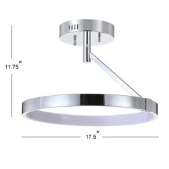 17.5" Metal Owen Dimmable Semi Flush Mount (Includes Energy Efficient Light Bulb) Chrome - JONATHAN Y -Adesso Store GUEST 6a642ed8 d5ab 46c6 a351 2724931ea9ef
